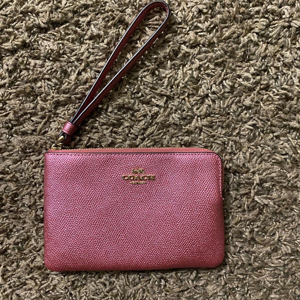 Coach Metallic Pink Wristlet